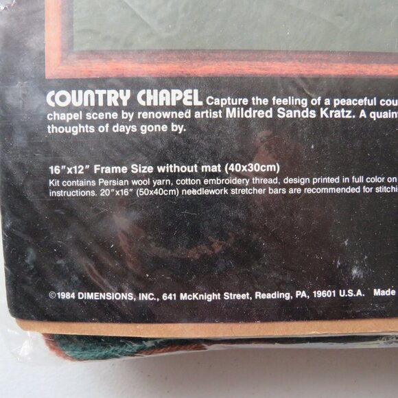 Country Chapel Dimensions Needlepoint Vintage Kit #2249, 1984 - Picture 4 of 8